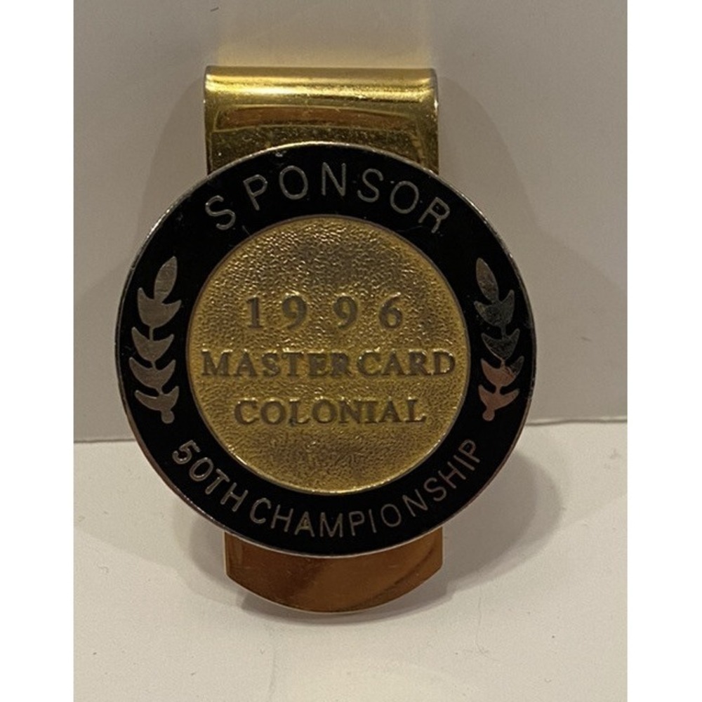 Vtg Anson Mastercard Colonial Sponsor 1996 Money Clip Pat 3.049.772 Golf 50th